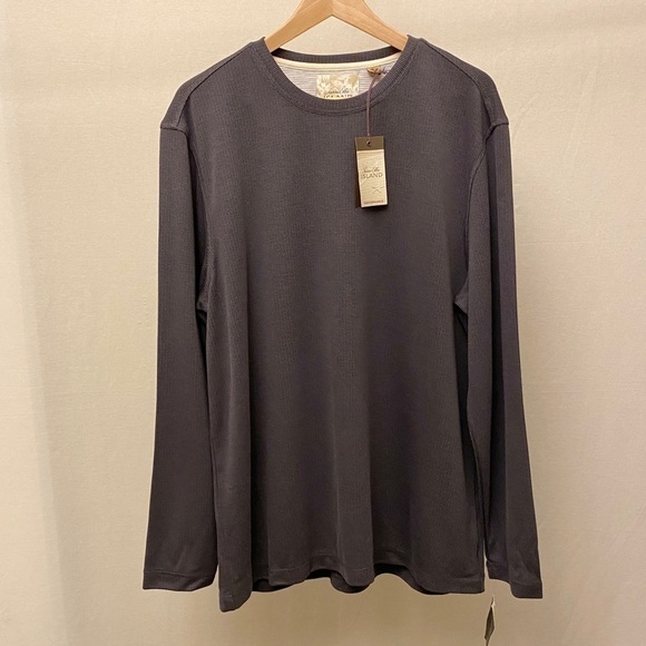 Tasso Elba NWT Performance Long Sleeve Shirt Gray UPF Moisture Wicking Mens Lg - Picture 2 of 9